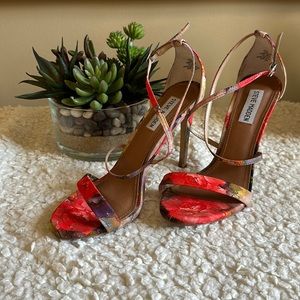 Steven Madden | Feliz Floral Ankle Straps Heels